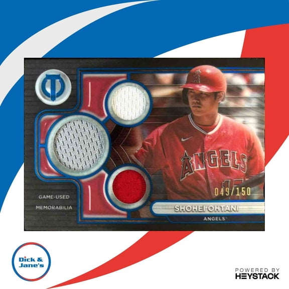 2024 Topps Tribute Shohei Ohtani Triple Relics Blue /150 Los Angeles Angels