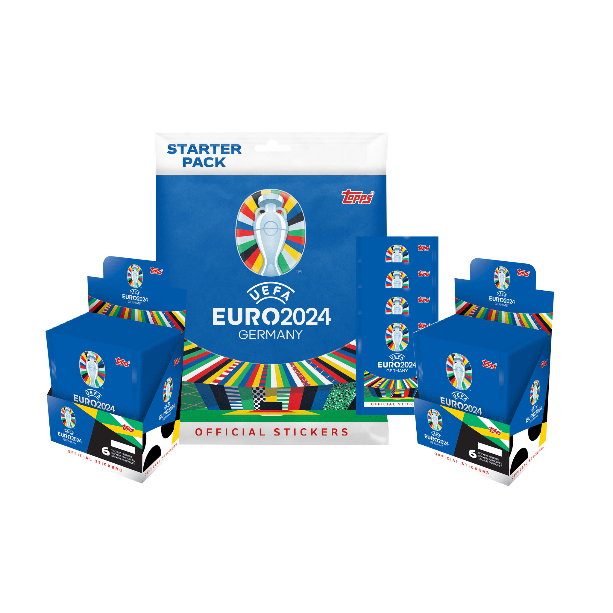 2024 Topps UEFA Euro Stickers Bundle 2 (2 x 50Pack Box & Mega