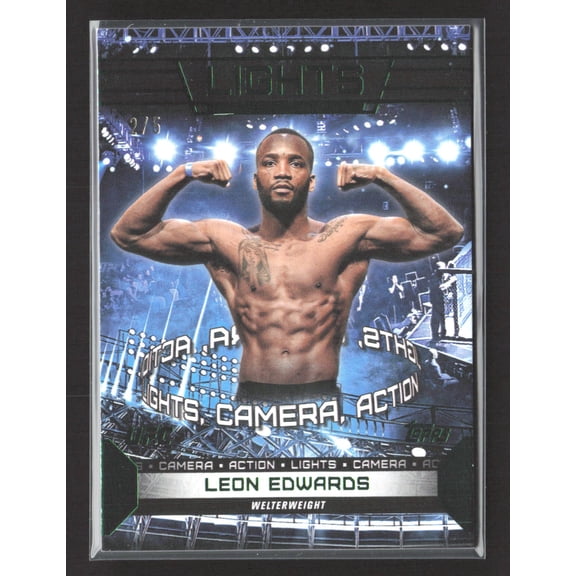 2024 Topps UFC Knockout Lights Camera Action Leon Edwards #LTS-9 Green /5