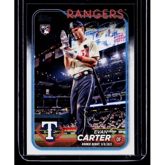 2024 Topps Update Royal Blue Evan Carter #US58 Near Mint or Better Baseball Card Texas Rangers