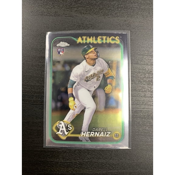 Near Mint 2024 Topps Update Series Paper US 132 Hologram Short Print RC Darell Hernaiz Athletics Baseball Card