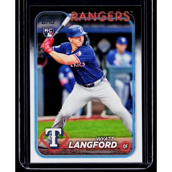 2024 Topps Update Aqua RC Wyatt Langford US151 Texas Rangers Baseball Card