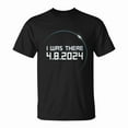 thumbnail image 1 of 2024 Total Solar Eclipse I Was There 04.08.24 Tee – Unisex Adult Cotton T-Shirt Featuring Commemorative Totality Graphic for Casual Wear, Size 3XL, Color Black, 1 of 4