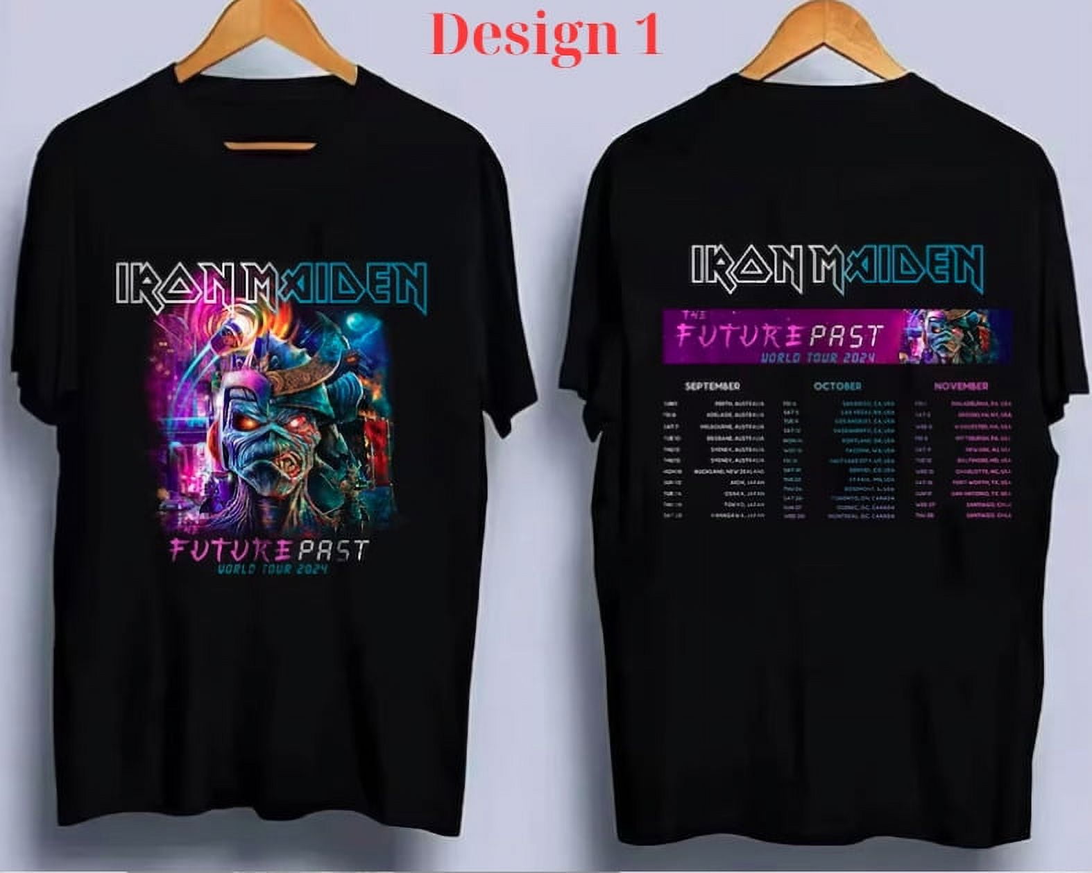 2024 Tour TShirt Maiden Iron Past Unisex S3xl World Future Band Fan
