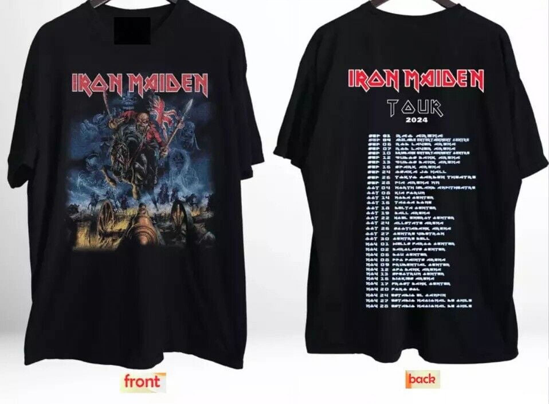 2024 Tour TShirt Maiden Iron Past Unisex S3xl World Future Band Fan