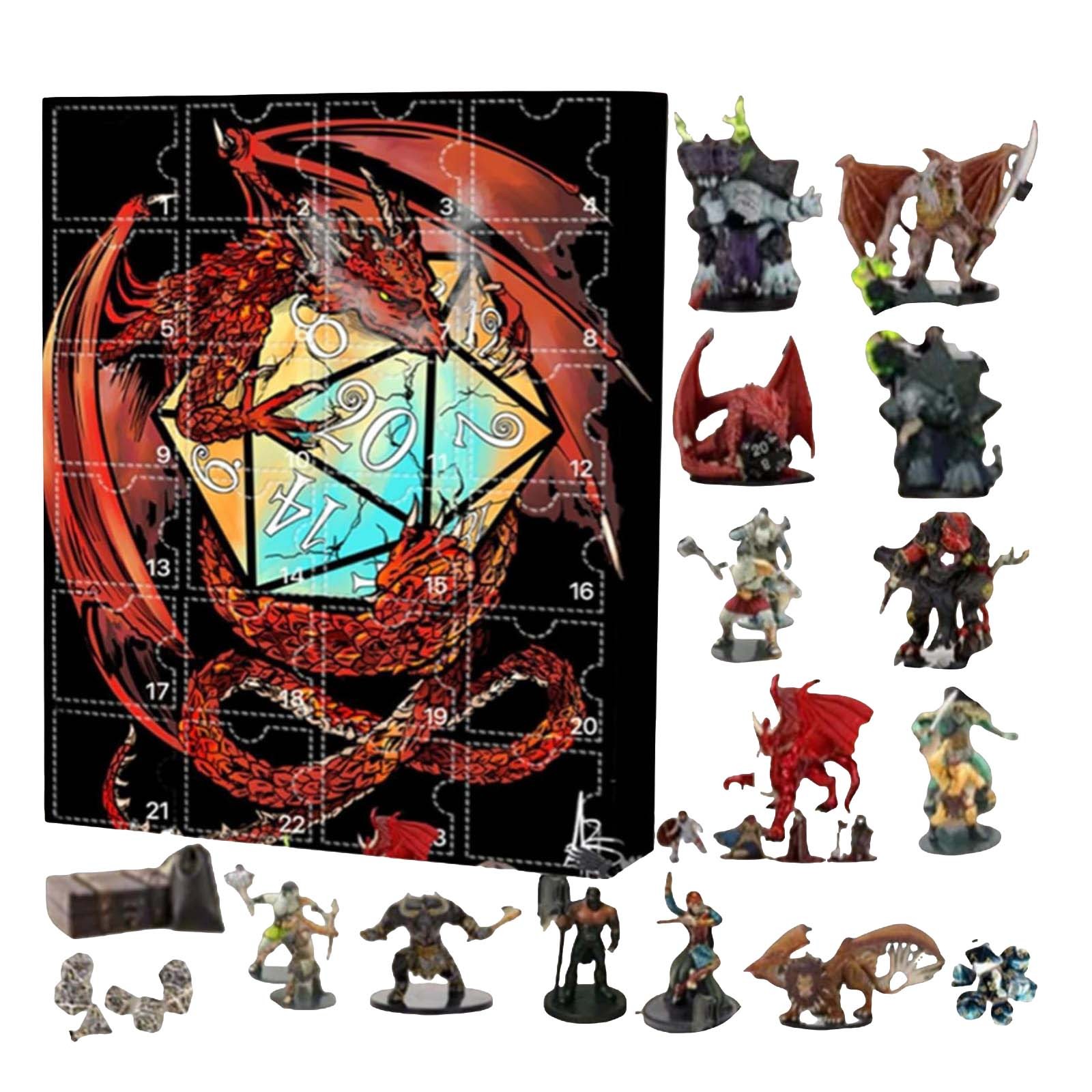 2024 Toy Advent Calendar DnD Miniatures Figures (Random), 24 Days