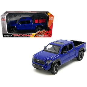 2024 Toyota Tacoma TRD Off-Road Edition Pickup Truck Blue Metallic with Bed Camper 1/24 Diecast Model Car