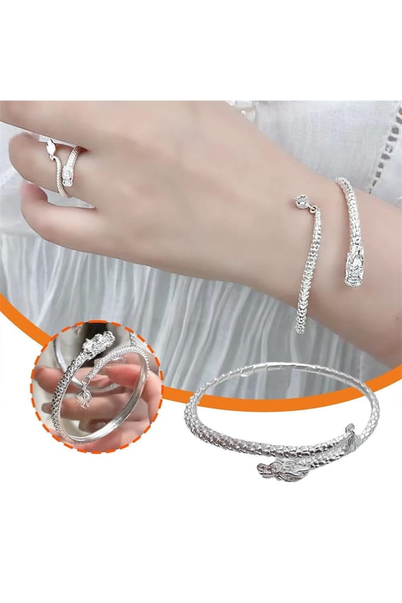 2024 Trendy Magical Dragon Waving Its Tail Chinese Style Men And Women Couple Adjustable Bracelet New Popular Relief Dragon Tail Bangle Punk Jewelry