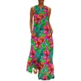 thumbnail image 1 of 2024 Tropical Floral Dress Summer Colorful Flowers Street Style Casual Long Dresses Women Elegant Maxi Dress Gift Idea, 1 of 1