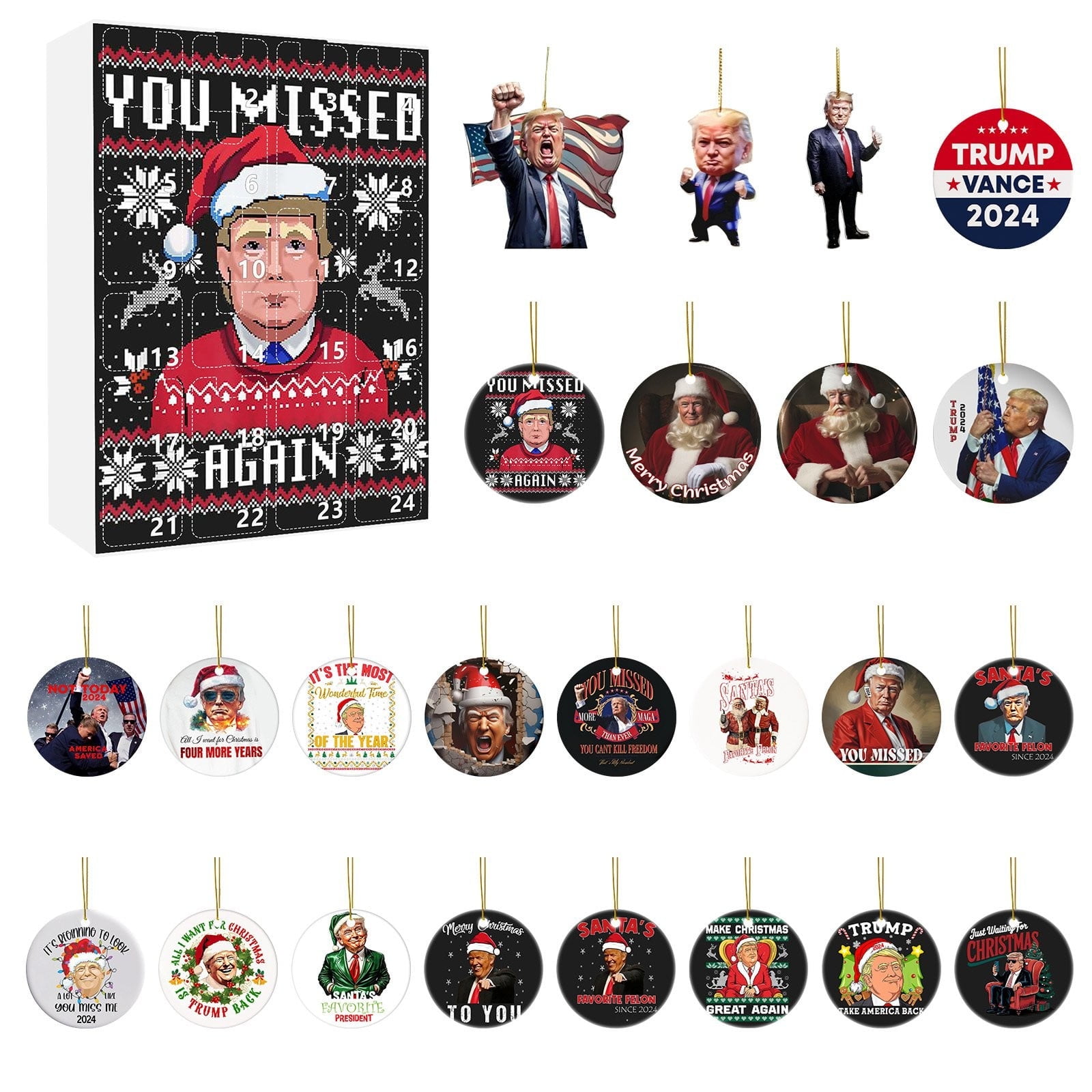 2024 Trump Christmas Advent Calendar VSFAOV Trump Christmas Countdown Blind Box 2024 Trump