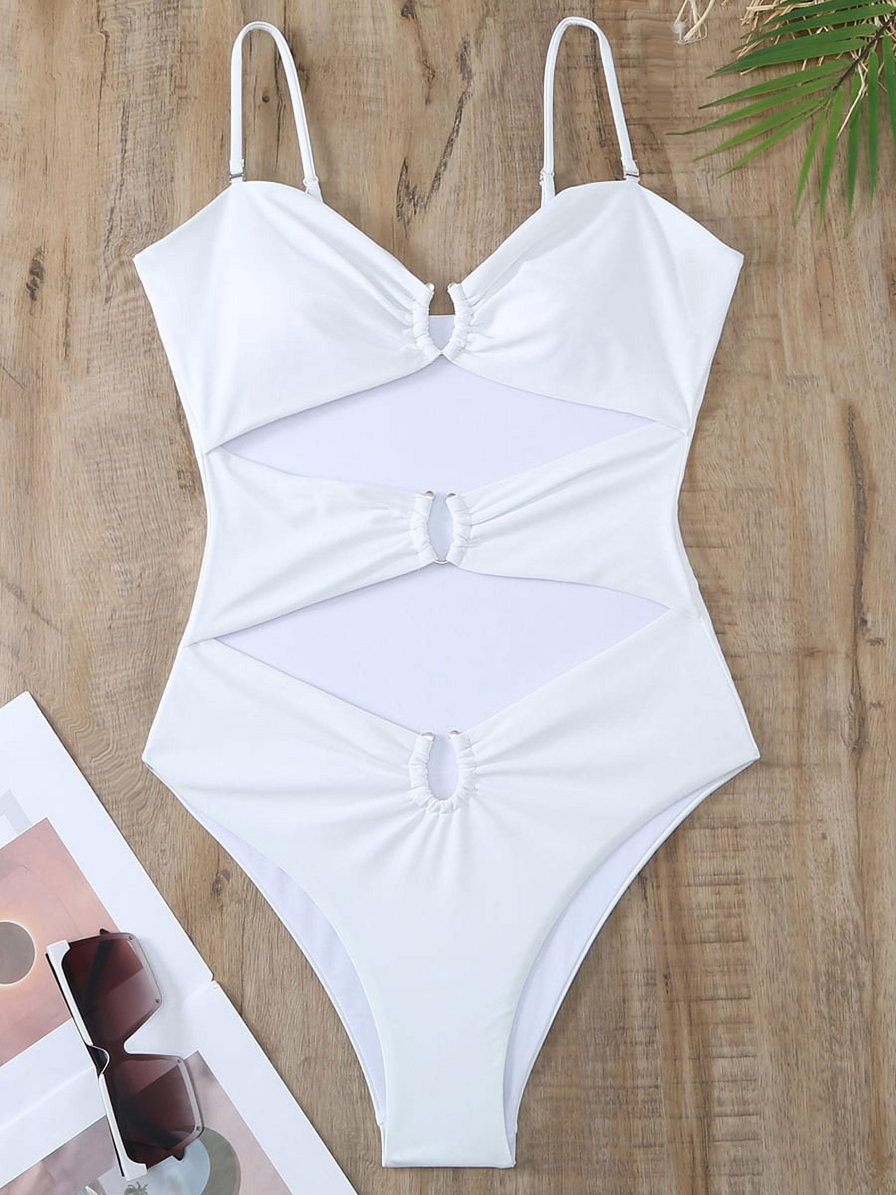 2024 U Wire Cut Out Swimsuit Women One Piece Strappy Sexy Swimwear Female Bathers Bathing