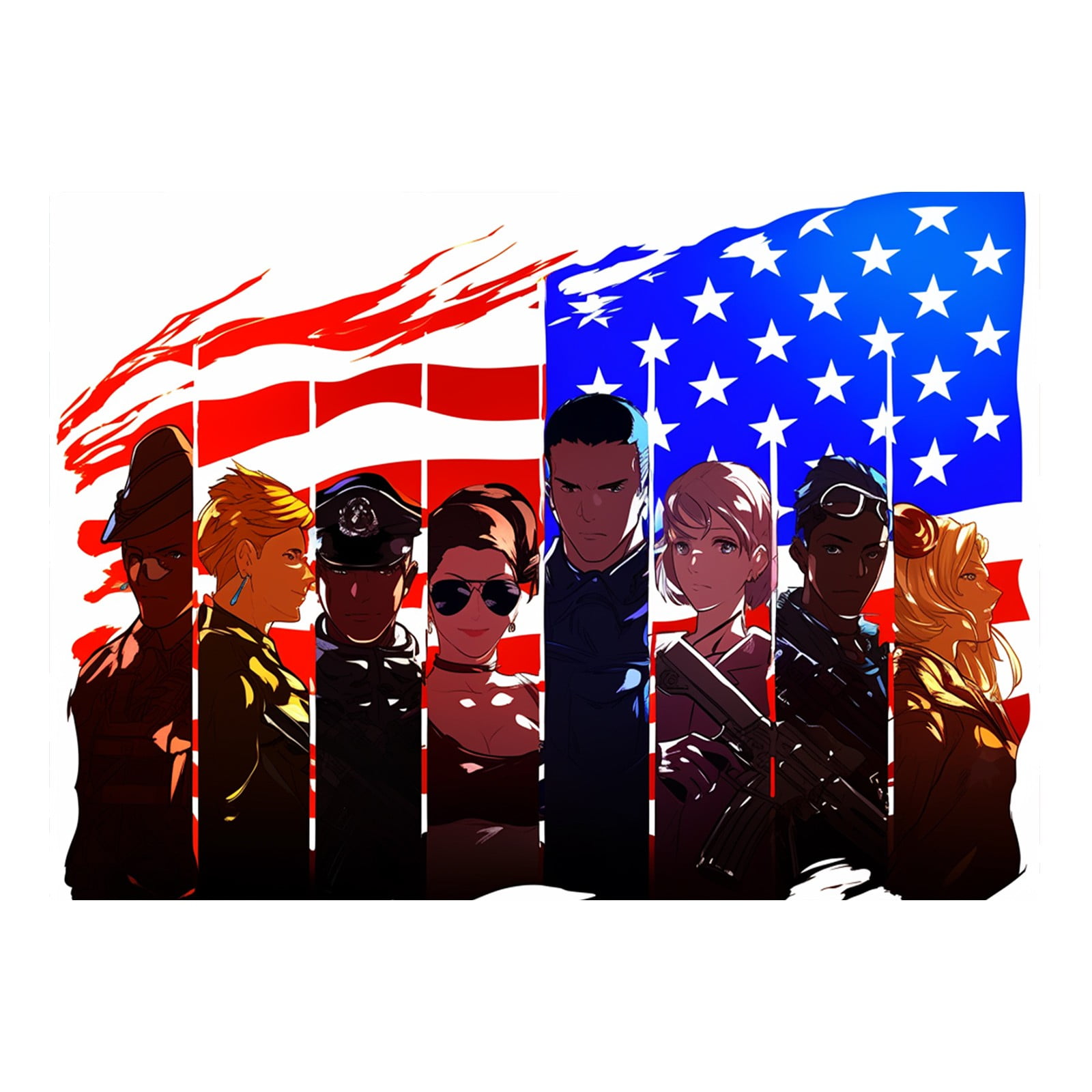 2024 UYCDD USA Patriotic Flag Bunting Banner Independence Day