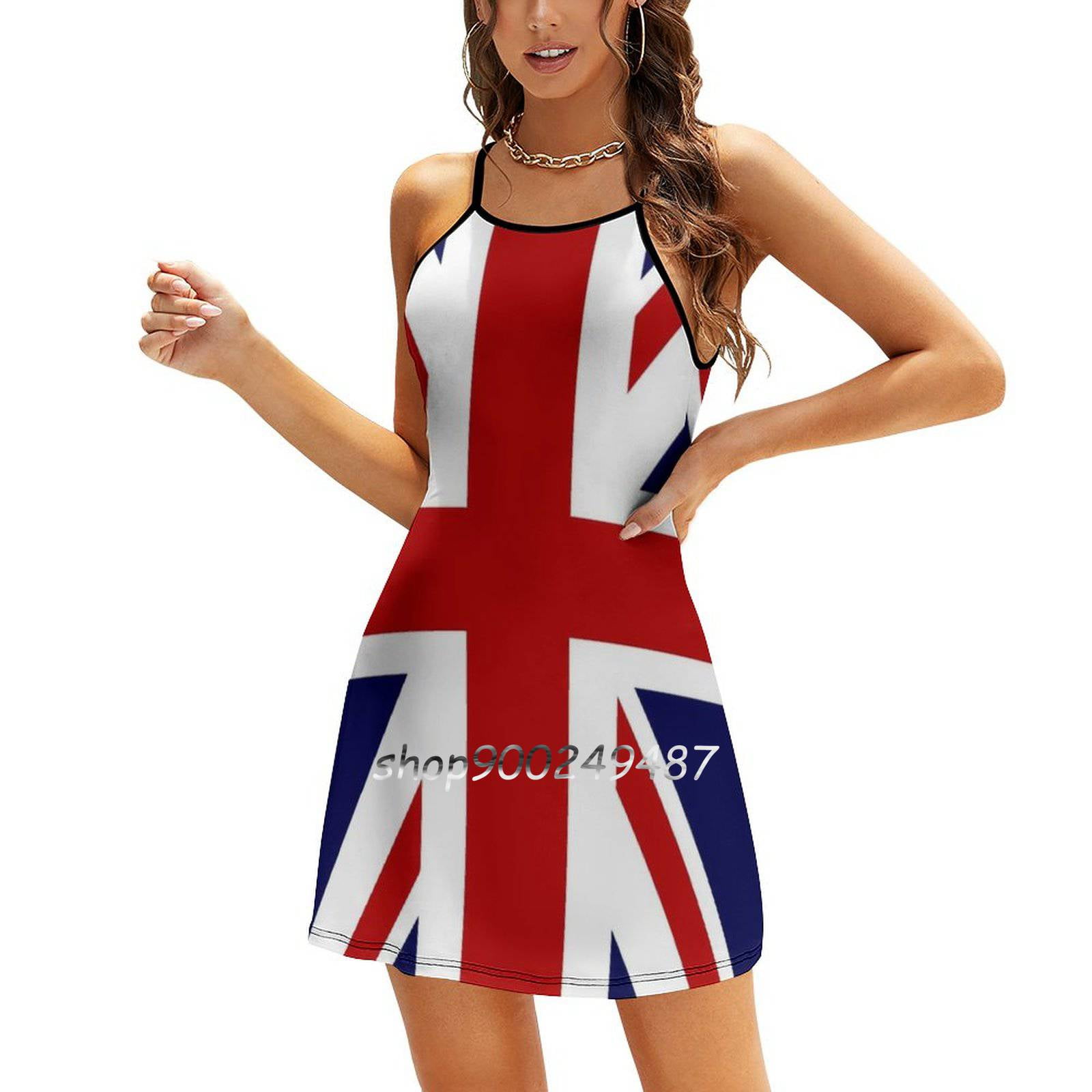 2024 Union Jack Flag Of The Uk Evening Party Dresses Midi Sexy Dress ...