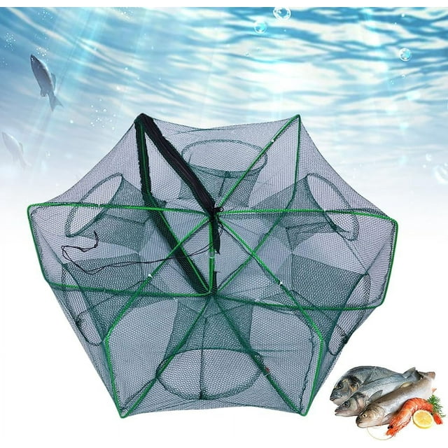 2024 Upgrade AutoFoldable Strengthened Fishing Trap Net, Fish Bait