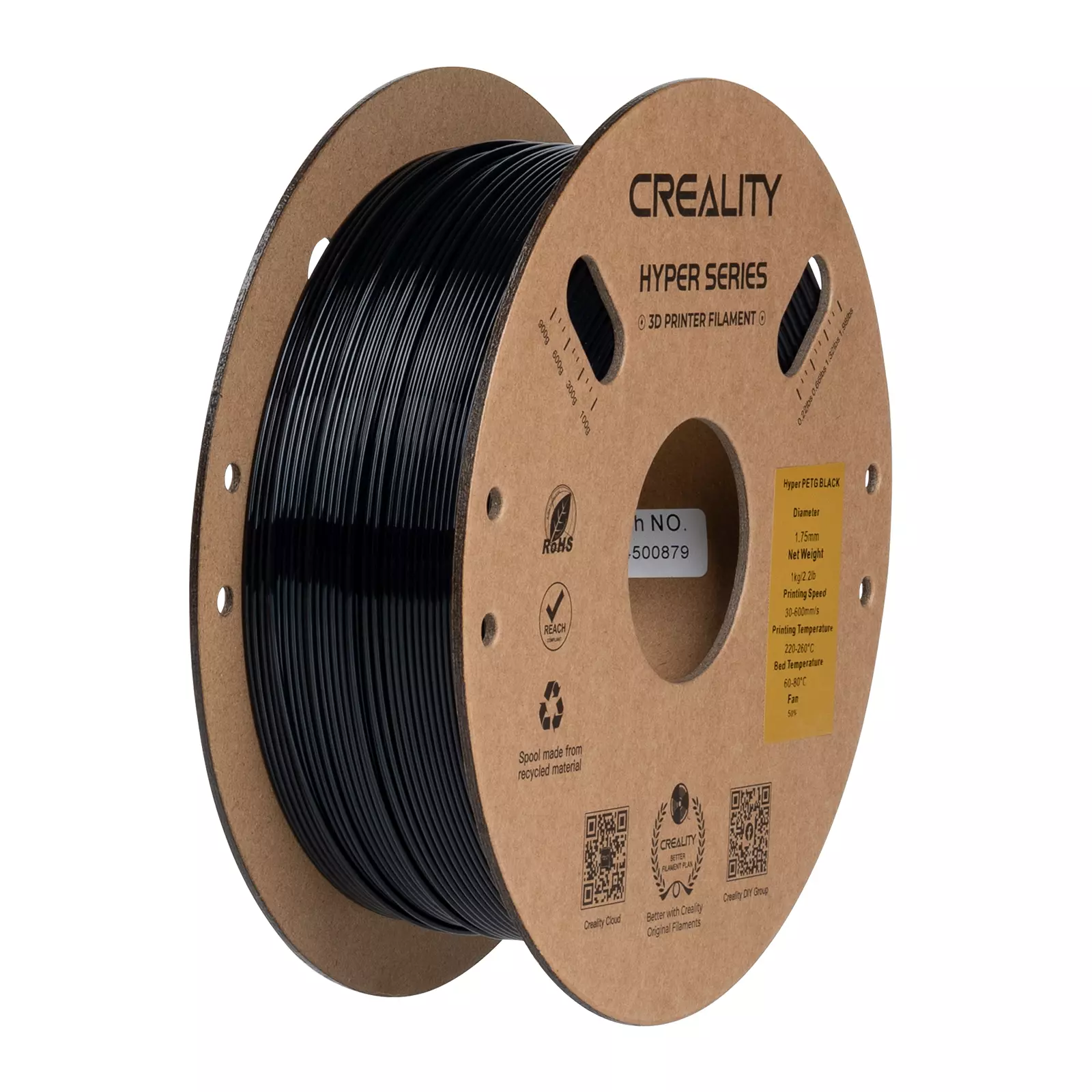 New Creality Hyper PETG Filament High Speed 600mm/s 3D Printer Filament for Halloween DIY-Black