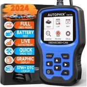2024 Upgraded AUTOPHIX OM129 OBD2 Scanner Diagnostic Tool 3-IN-1 Battery Test OBD Scanner Full Live Data Check Engine Reader Scan Tool Enhanced Definition Car Scanner Diagnostic for All Cars BLUE