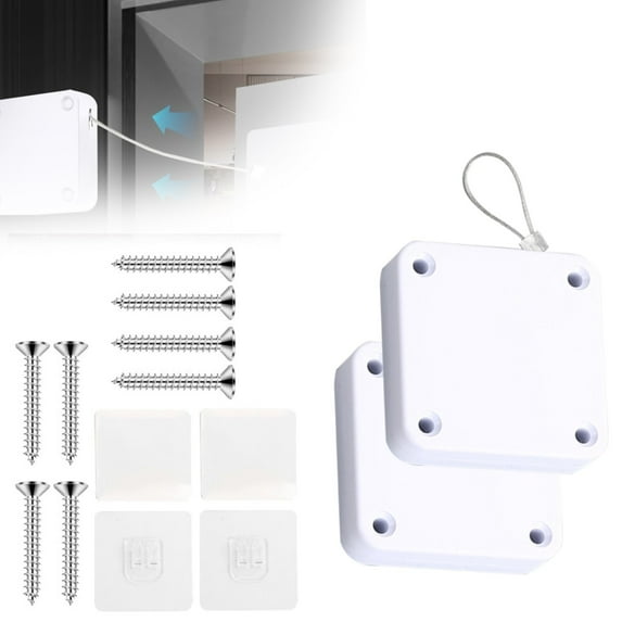 2024 Upgraded Automatic Door Closer 1000g Automatic Screen Door Closer Sliding Screen Auto Door Closer With Drawstring Drill Door Closer For Home Residential Commercia(B)