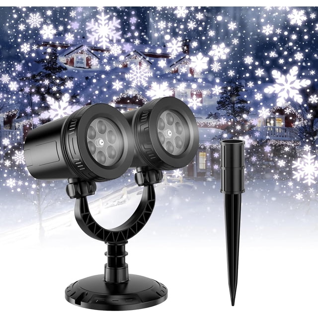 2024 Upgraded DualHead Christmas Snowflake Projector Light Outdoor