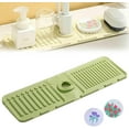 thumbnail image 1 of 2024 Upgraded Kitchen Sink Splash Guard Silicone Draining Mat, Faucet Mat for Kitchen Sink, Tidy Splash Faucet Guard for Kitchen Bathroom Sink Area (Green), 1 of 5