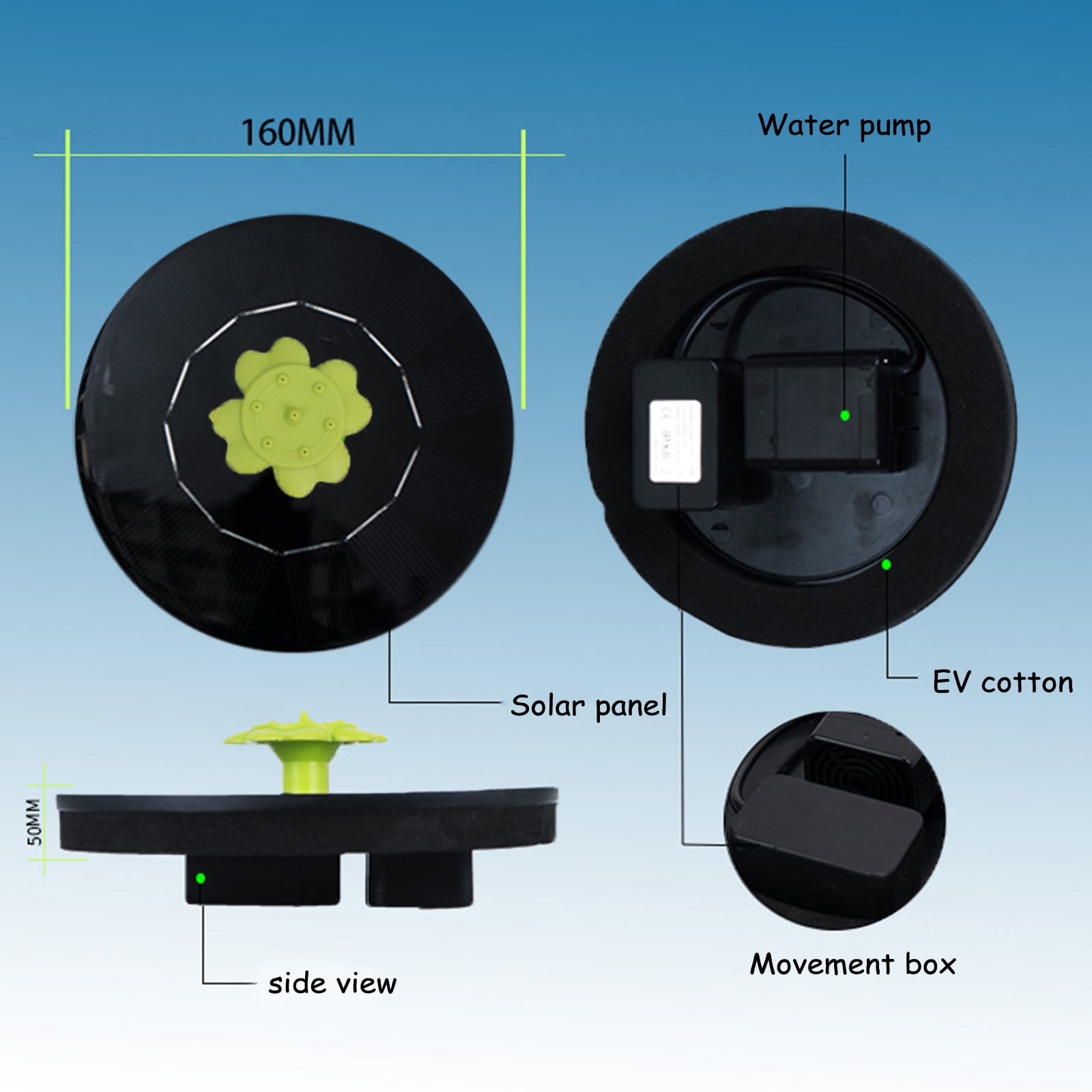 2024 Upgraded Leaf Solar Fountains, Smart Small Solar Powered Water ...