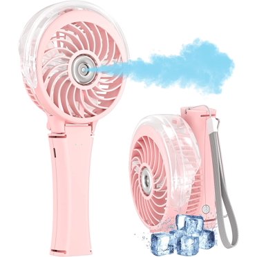 Retailery Portable Water Cooling Fan With Spray Bottle – Battery-Powered Misting Fan (Blue)