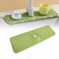 thumbnail image 1 of 2024 Upgraded Silicone Faucet Mat for Kitchen Sink, 5° Slope Faucet Easy Draining Mat, Guard Draining Mat Silicone Faucet Bathtub Splash Guards (Green, 17.5 x 5.7inch), 1 of 5