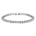thumbnail image 1 of 2024 Upgraded Women's Adjustable Tennis Bracelet - 14K Gold/White Gold Plated Clear Square Shiny Crystal Bracelets,Women's Cubic Zirconia Adjustable Tennis Bracelet, 1 of 8