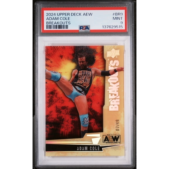 2024 Upper Deck Aew Breakouts Adam Cole #BR9 /49 PSA 9