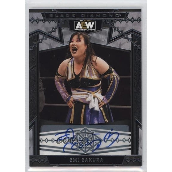 2024 Upper Deck Black Diamond Aew Emi Sakura #83 Autographs Parallel/Variety AEW AEW Autographed Wrestling Trading Card