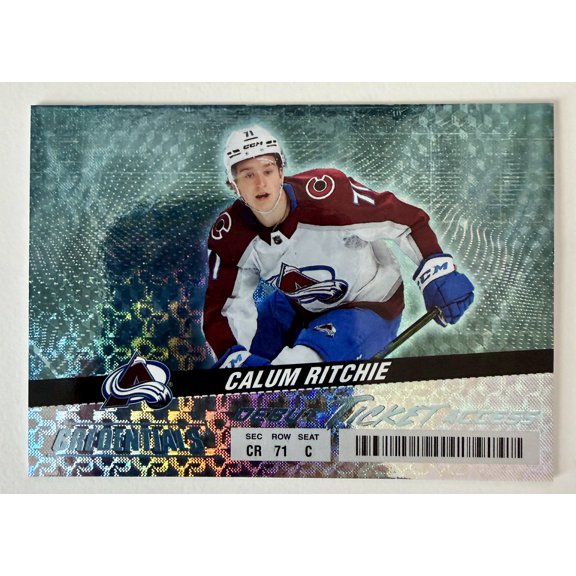 2024 Upper Deck Credentials Debut Ticket Access Calum Ritchie Rookie NHL Ice Hockey Card