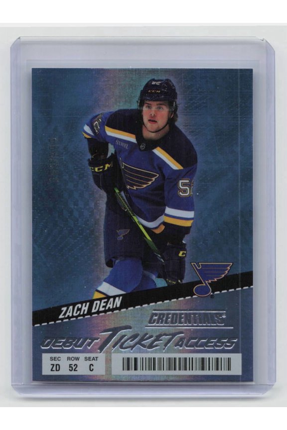 2024 Upper Deck Credentials Debut Ticket Access Zach Dean St. Louis Blues Rookie Trading Card #139 /999