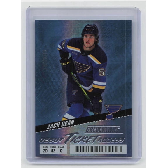2024 Upper Deck Credentials Debut Ticket Access Zach Dean #139 /999 Rookie