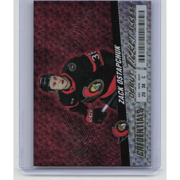 2024 Upper Deck Credentials Debut Ticket Access Zack Ostapchuk #118 Red /99 Rookie