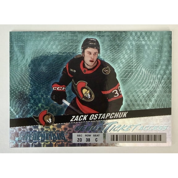 2024 Upper Deck Credentials Debut Ticket Access Zack Ostapchuk Rookie