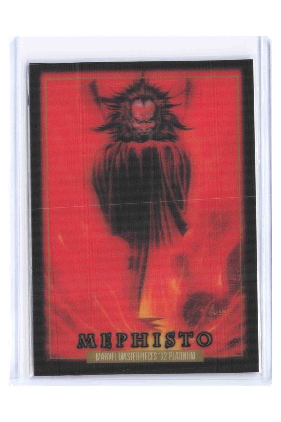 2024 Upper Deck Marvel Masterpieces '92 Platinum Mephisto Lenticular Trading Card #54