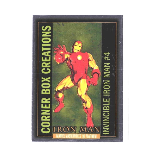 2024 Upper Deck Marvel Masterpieces Platinum CB-3 Iron Man Corner Box Creations Card