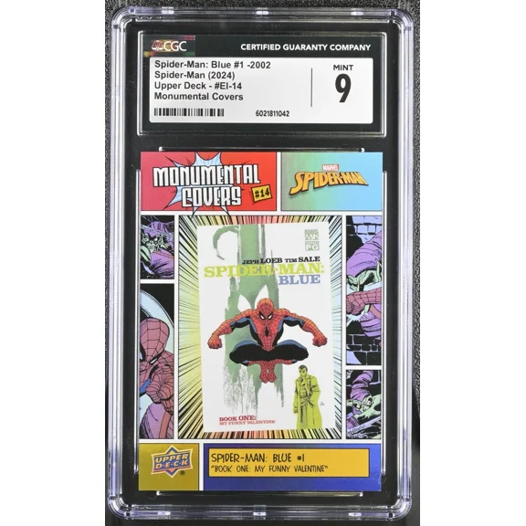 2024 Upper Deck Marvel Monumental Covers #EI-14 SPIDER-MAN: BLUE #1 CGC 9
