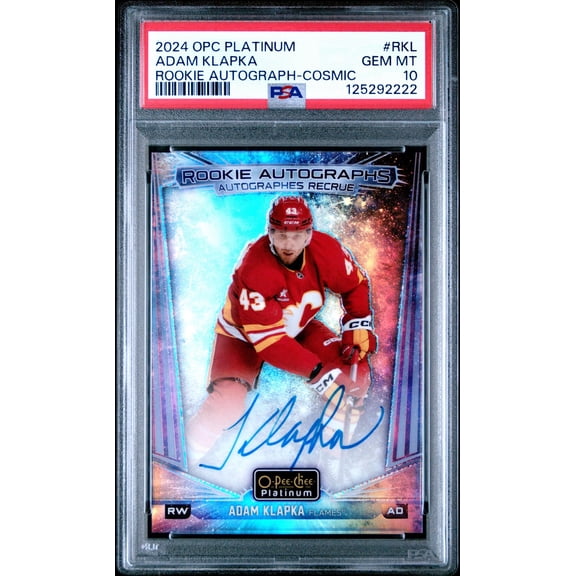 2024 Upper Deck O-Pee-Chee Platinum Rookie Autographs Cosmic Adam Klapka #RKL /50 PSA 10
