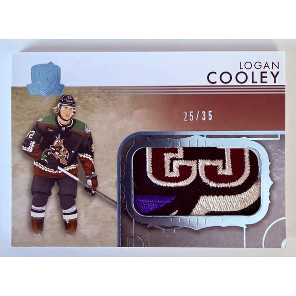 2024 Upper Deck The Cup Rookie Rink Gallery Logan Cooley /35 Rookie Patch Memorabilia