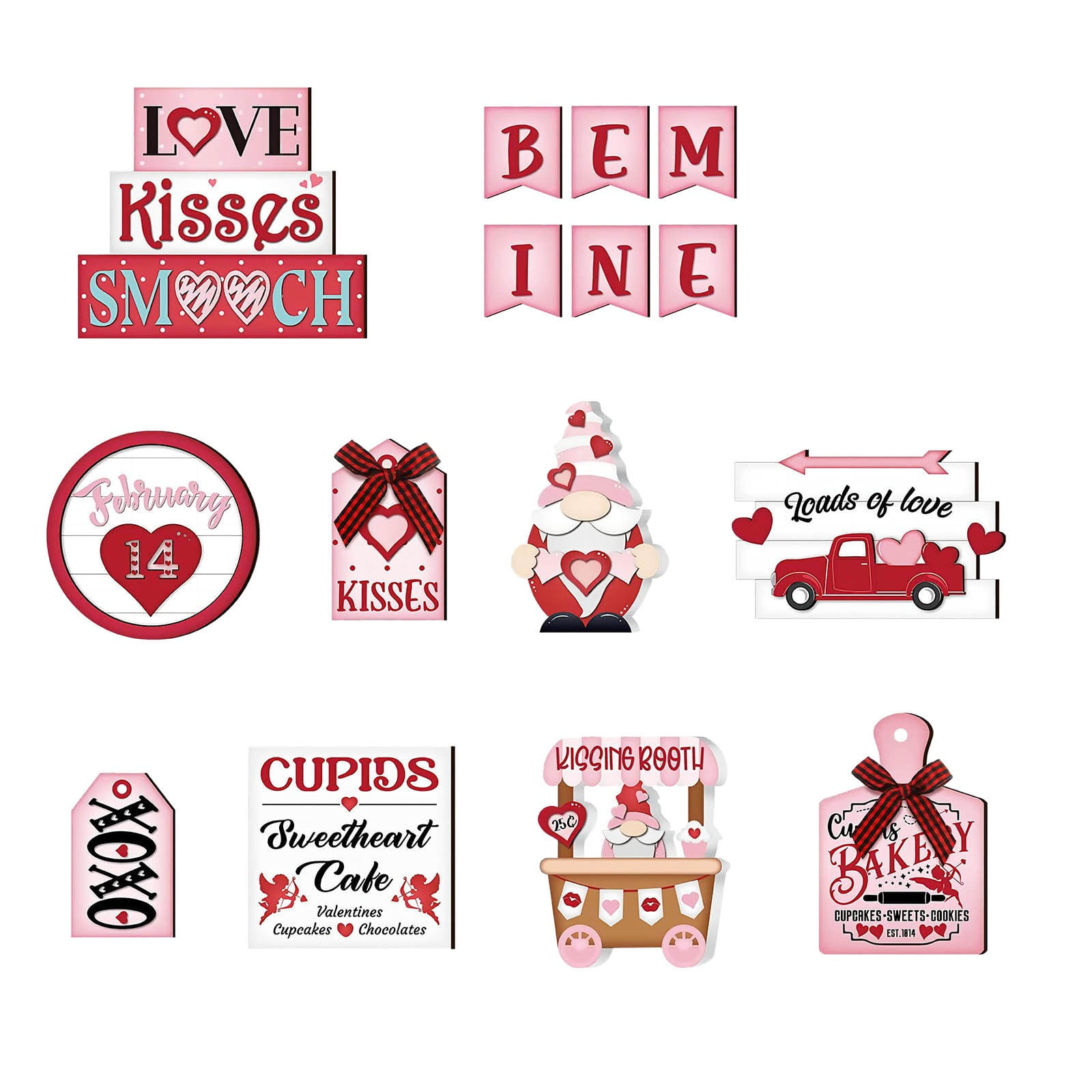 2024 Valentine's Day Decorative Enthusiasts Birds Layered Pallet Cute