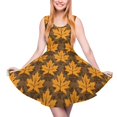 thumbnail image 1 of 2024 Vestido Oversized Ladies Summer Dress Skate Pattern Style Street Sleeveless Dresses Trendy Print Leaf Maple Dress Leaves Golden, 1 of 7