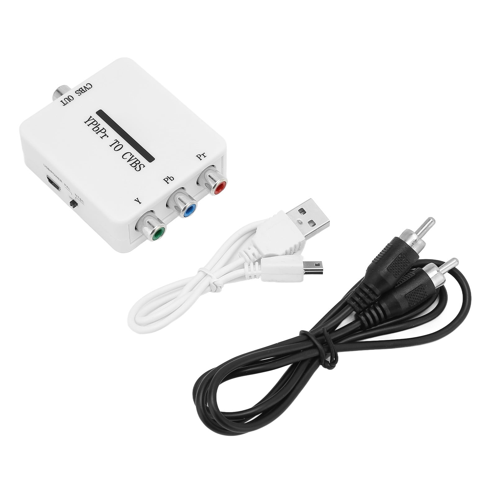 2024 Video Converter Mini YPbPr to CVBS Audio Video Adapter for