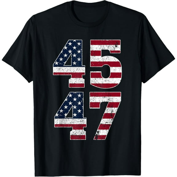 2024 Vintage 45 47 Stand With American Flag T-Shirt
