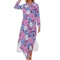 thumbnail image 1 of 2024 Vintage Boho Floral Casual Dress Blue Mandala Street Fashion Dresses Long Sleeve Elegant Womens V Neck Oversized Chiffon Dress, 1 of 7