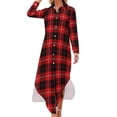 thumbnail image 1 of 2024 Vintage Plaid Chiffon Dress Cute Green Check Beach Dresses Women Long Sleeve Street Style V Neck Pattern Oversized Casual Dress, 1 of 7