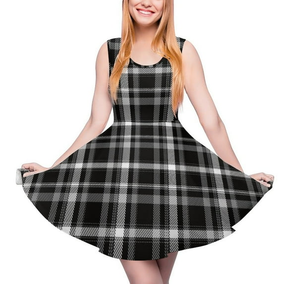 2024 Vintage Plaid Dress Green And Red Check Streetwear Dresses Female Night Club Skate Dress Summer Graphic Vestido Big Size