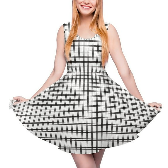 2024 Vintage Plaid Dress Green And Red Check Streetwear Dresses Female Night Club Skate Dress Summer Graphic Vestido Big Size