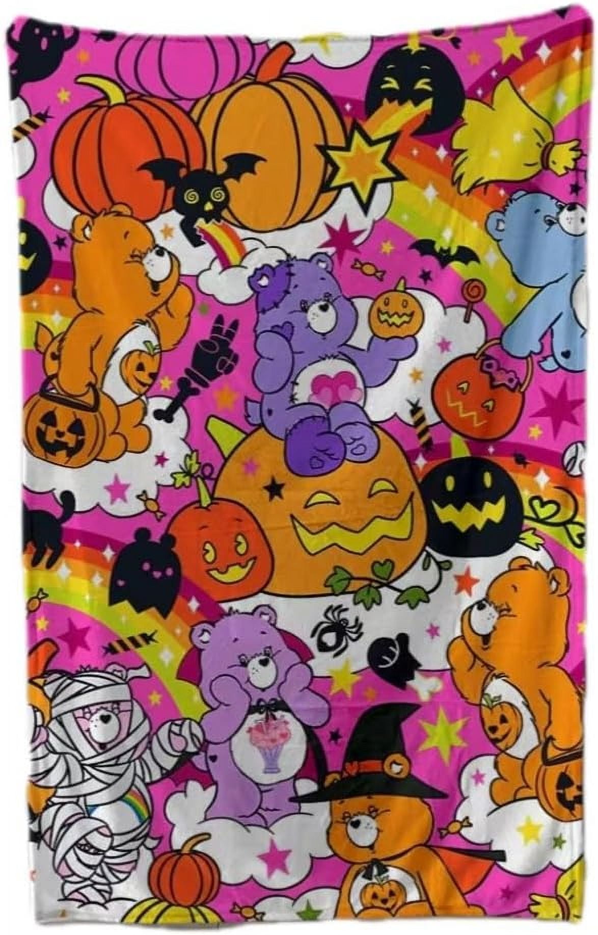 2024 Viral Halloween Care for Cute Bears Blanket Pink Flannel Super