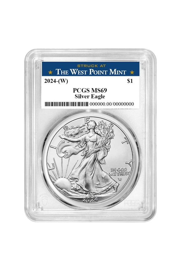 2024 (W) $1 1-oz American Silver Eagle PCGS MS69 West Point Label