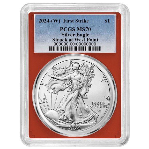 2024 (W) $1 1-oz American Silver Eagle PCGS MS70 FS Blue Label Red Frame